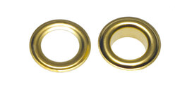 Nestels 10 mm (maat #25) goudkleurig staal (ca. 50 sets) Nestels 10 mm (maat #25) goudkleurig staal (ca. 50 sets)