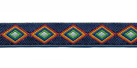 Sierband denim stijl wyber blauw-rood-geel-blauw-groen-wit 12 mm (ca. 22 m) Sierband denim stijl wyber blauw-rood-geel-blauw-groen-wit 12 mm (ca. 22 m)
