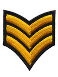 Opstrijkbare applicatie leger/army zwart met 3 geel/gouden strepen (5 stuks) Opstrijkbare applicatie leger/army zwart met 3 geel/gouden strepen (5 stuks)