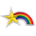 Opstrijkbare applicatie regenboog met ster (5 stuks) Opstrijkbare applicatie regenboog met ster (5 stuks)