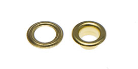 Nestels 5 mm (maat #309) goudkleurig staal (ca. 100 sets) Nestels 5 mm (maat #309) goudkleurig staal (ca. 100 sets)