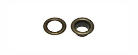 Nestels 7 mm (maat #20) bronskleurig staal (ca. 100 sets) Nestels 7 mm (maat #20) bronskleurig staal (ca. 100 sets)