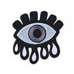 Opstrijkbare applicatie oog met tranen zwart-wit-grijs (5 stuks) Opstrijkbare applicatie oog met tranen zwart-wit-grijs (5 stuks)