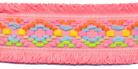 Peach/roze franjeband Ibiza stijl met franjes aan beide zijden 45 mm (ca. 5 m) Peach/roze franjeband Ibiza stijl met franjes aan beide zijden 45 mm (ca. 5 m)