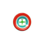Knoop groen met rood-wit-aqua rand 15 mm (ca. 50 stuks) Knoop groen met rood-wit-aqua rand 15 mm (ca. 50 stuks)