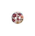 Knoop met bloemenprint bordeaux/zand/fuchsia 12 mm (ca. 100 stuks) Knoop met bloemenprint bordeaux/zand/fuchsia 12 mm (ca. 100 stuks)