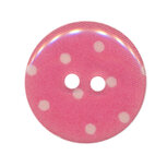 Knoop roze met witte stippen 25 mm (ca. 25 stuks) Knoop roze met witte stippen 25 mm (ca. 25 stuks)