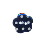 Bloemknoop donker blauw met witte stip 15 mm (ca. 50 stuks) Bloemknoop donker blauw met witte stip 15 mm (ca. 50 stuks)
