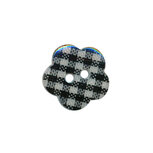 Bloemknoop geruit zwart/wit 15 mm (ca. 50 stuks) Bloemknoop geruit zwart/wit 15 mm (ca. 50 stuks)