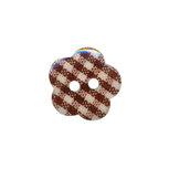 Bloemknoop geruit bruin/wit 15 mm (ca. 50 stuks) Bloemknoop geruit bruin/wit 15 mm (ca. 50 stuks)
