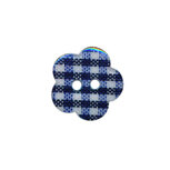 Bloemknoop geruit donker blauw/wit 15 mm (ca. 50 stuks) Bloemknoop geruit donker blauw/wit 15 mm (ca. 50 stuks)