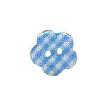 Bloemknoop geruit licht blauw/wit 15 mm (ca. 50 stuks) Bloemknoop geruit licht blauw/wit 15 mm (ca. 50 stuks)