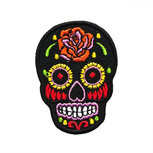 Opstrijkbare applicatie sugar skull zwart (5 stuks) Opstrijkbare applicatie sugar skull zwart (5 stuks)