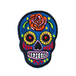 Opstrijkbare applicatie sugar skull blauw (5 stuks) Opstrijkbare applicatie sugar skull blauw (5 stuks)