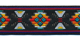 Sierband Ibiza stijl zwart-wit-geel-oranje-rood 25 mm (ca. 22 m) Sierband Ibiza stijl zwart-wit-geel-oranje-rood 25 mm (ca. 22 m)