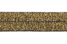 Goud op zwart #003 elastisch biaisband 20 mm (ca. 25 m) Goud op zwart #003 elastisch biaisband 20 mm (ca. 25 m)