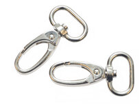 Metalen musketonhaak/sleutelhanger zilverkleurig ovalen oog 20 mm (10 stuks) Metalen musketonhaak/sleutelhanger zilverkleurig ovalen oog 20 mm (10 stuks)