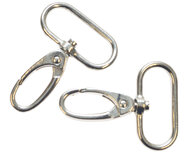 Metalen musketonhaak/sleutelhanger zilverkleurig ovalen oog 30 mm (10 stuks) Metalen musketonhaak/sleutelhanger zilverkleurig ovalen oog 30 mm (10 stuks)