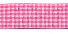 Ruit band fuchsia-wit 25 mm (ca. 45 m) Ruit band fuchsia-wit 25 mm (ca. 45 m)