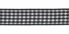 Ruit band zwart-wit 15 mm (ca. 45 m) Ruit band zwart-wit 15 mm (ca. 45 m)