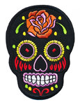 Opstrijkbare applicatie sugar skull zwart groot (5 stuks) Opstrijkbare applicatie sugar skull zwart groot (5 stuks)
