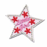Opstrijkbare applicatie ster 'Little girl' wit (5 stuks) Opstrijkbare applicatie ster 'Little girl' wit (5 stuks)
