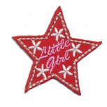 Opstrijkbare applicatie ster 'Little girl' rood (5 stuks) Opstrijkbare applicatie ster 'Little girl' rood (5 stuks)