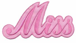 Opstrijkbare applicatie 'Miss' roze (5 stuks) Opstrijkbare applicatie 'Miss' roze (5 stuks)