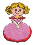 Opstrijkbare applicatie prinsesje in roze jurk (5 stuks) Opstrijkbare applicatie prinsesje in roze jurk (5 stuks)