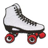 Opstrijkbare applicatie rollerskate wit (5 stuks) Opstrijkbare applicatie rollerskate wit (5 stuks)