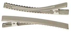 Alligator knipje rechthoekig zilver XXL 8 cm (ca. 20 stuks) Alligator knipje rechthoekig zilver XXL 8 cm (ca. 20 stuks)