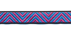 Sierband zigzag roze-blauw 12 mm (ca. 22 m) Sierband zigzag roze-blauw 12 mm (ca. 22 m)
