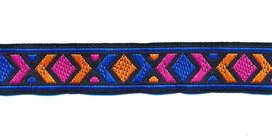 Sierband wieber blauw-oranje-fuchsia 12 mm (ca. 22 m) Sierband wieber blauw-oranje-fuchsia 12 mm (ca. 22 m)