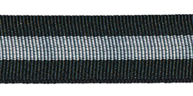 Zwart-zilver-zwart grosgrainband 25 mm (ca. 45 m) Zwart-zilver-zwart grosgrainband 25 mm (ca. 45 m)