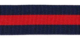 Donkerblauw-rood-donkerblauw grosgrainband 25 mm (ca. 45 m) Donkerblauw-rood-donkerblauw grosgrainband 25 mm (ca. 45 m)