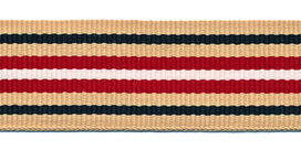 Zand-donkerblauw-zand-rood-wit grosgrainband 25 mm (ca. 45 m) Zand-donkerblauw-zand-rood-wit grosgrainband 25 mm (ca. 45 m)