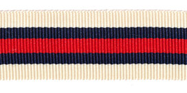 Creme-donkerblauw-rood-donkerblauw-creme grosgrainband 25 mm (ca. 45 m) Creme-donkerblauw-rood-donkerblauw-creme grosgrainband 25 mm (ca. 45 m)