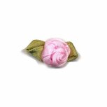 Roosje satijn roze op blad 15 x 25 mm (ca. 25 stuks) Roosje satijn roze op blad 15 x 25 mm (ca. 25 stuks)