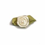 Roosje satijn creme op blad 15 x 25 mm (ca. 25 stuks) Roosje satijn creme op blad 15 x 25 mm (ca. 25 stuks)