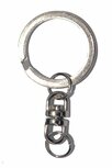 Sleutelring plat zilverkleurig 30 mm met spinner (10 stuks) Sleutelring plat zilverkleurig 30 mm met spinner (10 stuks)