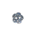 Bloemvormige knoop zilver glitter 11 mm (ca. 25 stuks) Bloemvormige knoop zilver glitter 11 mm (ca. 25 stuks)