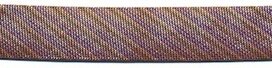 Bruin gestreept metallic gevouwen biaisband 13 mm (ca. 10 meter) Bruin gestreept metallic gevouwen biaisband 13 mm (ca. 10 meter)