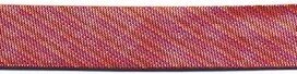 Rood gestreept metallic gevouwen biaisband 13 mm (ca. 10 meter) Rood gestreept metallic gevouwen biaisband 13 mm (ca. 10 meter)