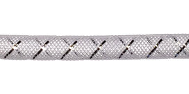 Decoslang 8 mm wit met zilverkleurige draad (ca. 27 meter) Decoslang 8 mm wit met zilverkleurige draad (ca. 27 meter)