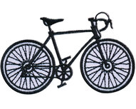 Opstrijkbare applicatie racefiets wit/zwart (5 stuks) Opstrijkbare applicatie racefiets wit/zwart (5 stuks)