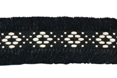 Zwart 2-zijdig franjeband aztec-stijl 30 mm (ca. 5 m) Zwart 2-zijdig franjeband aztec-stijl 30 mm (ca. 5 m)