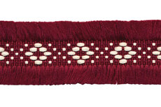 Bordeaux 2-zijdig franjeband aztec-stijl 30 mm (ca. 5 m) Bordeaux 2-zijdig franjeband aztec-stijl 30 mm (ca. 5 m)