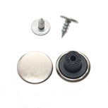 Jeans knoop zilverkleurig GLAD 15 mm (ca. 100 stuks) Jeans knoop zilverkleurig GLAD 15 mm (ca. 100 stuks)