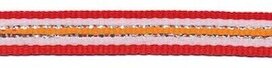 Rood-wit-zilver-oranje streep grosgrain/ribsband 10 mm (ca. 45 m) Rood-wit-zilver-oranje streep grosgrain/ribsband 10 mm (ca. 45 m)