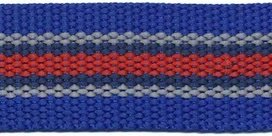 Tassenband 30 mm streep kobalt blauw/grijs/donker blauw/rood STEVIG (ca. 5 m) Tassenband 30 mm streep kobalt blauw/grijs/donker blauw/rood STEVIG (ca. 5 m)